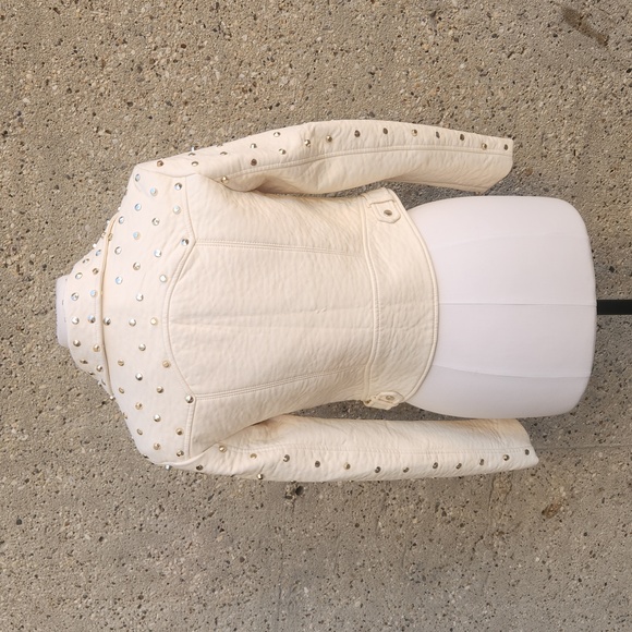 Zara white leather jacket with studs - Picture 10 of 16